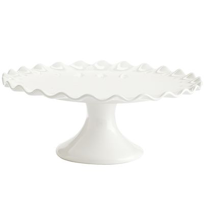 White Scalloped Cake Stand - Mitch's Kitch